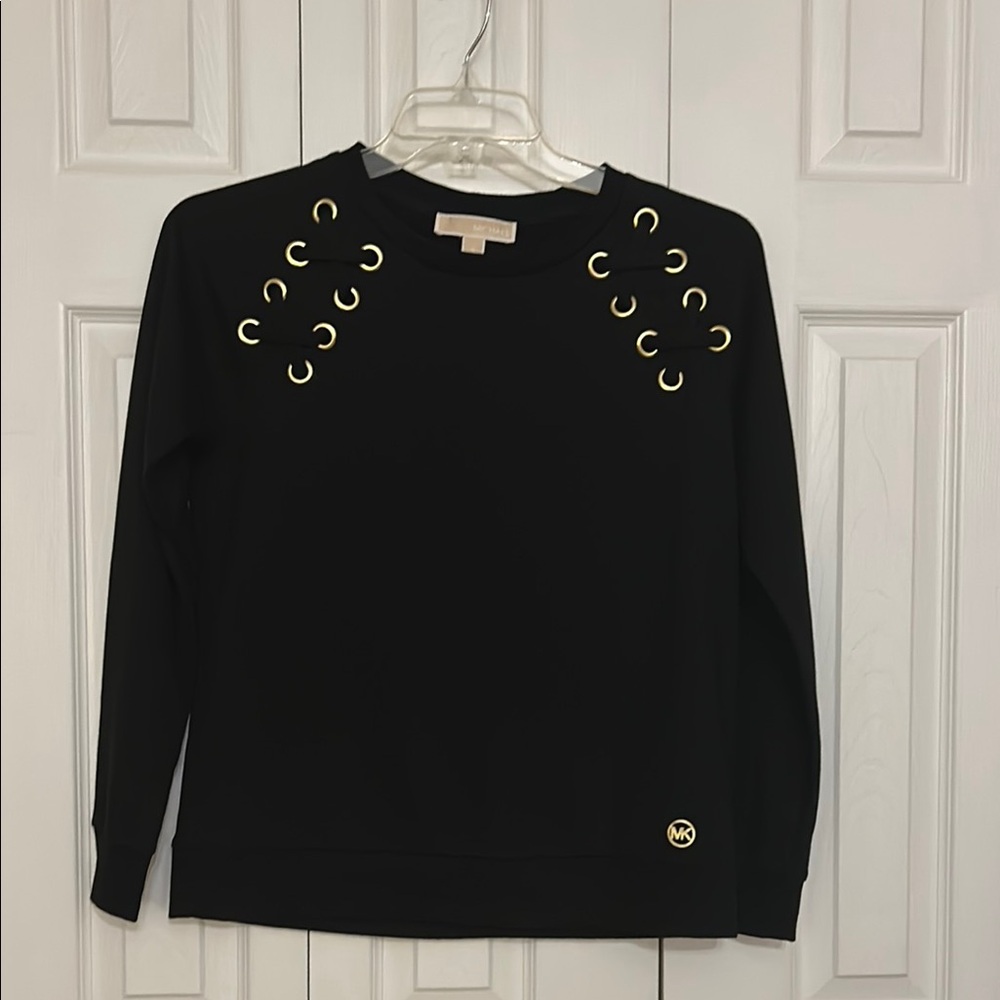 Michael Kors Black and Gold Long Sleeve Hoodie